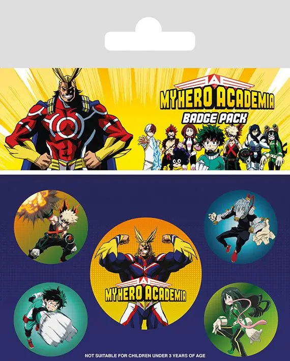 Set de 5 insigne tip buton cu personaje My Hero Academia poza produsului