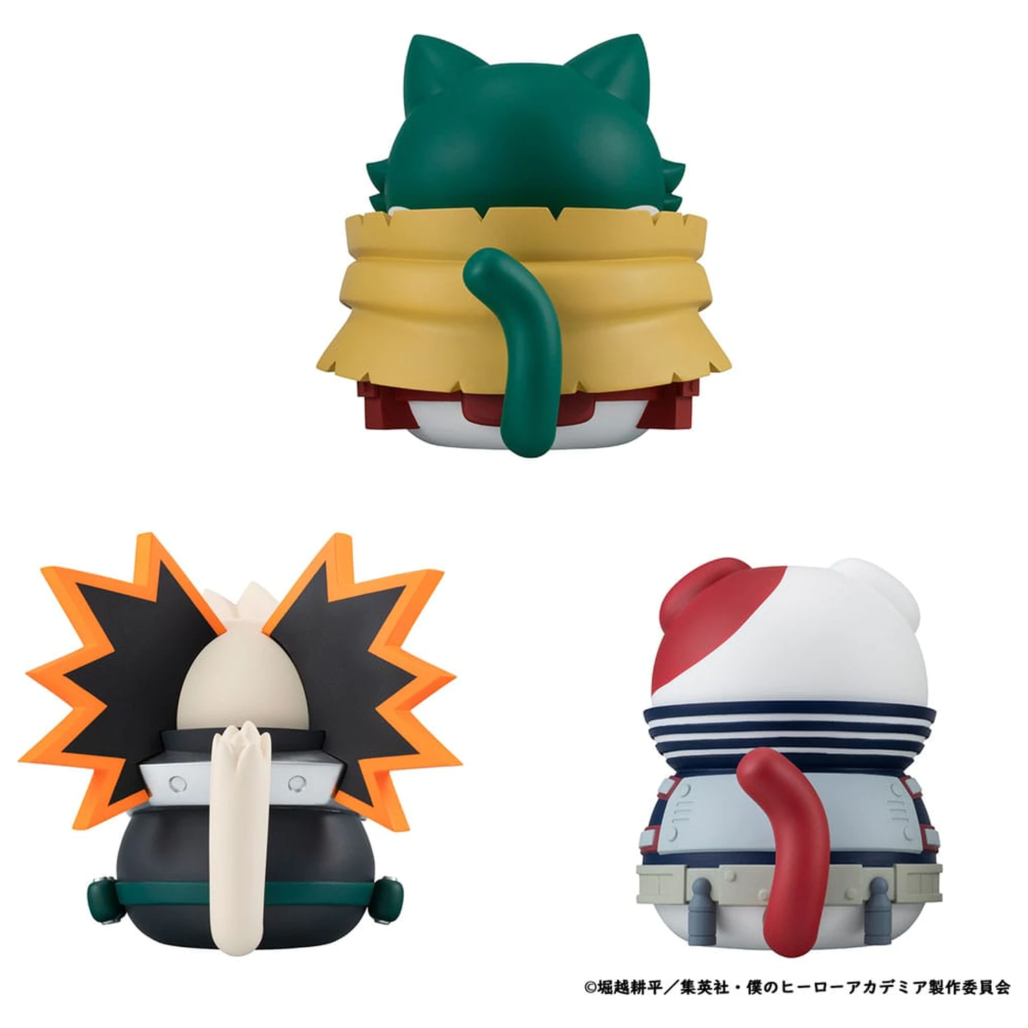 My Hero Academia Mega Cat Project Nyanto! The Big Heroaca Cats Series Trading Figure 3-Pack Izuku Midoriya & Katsuki Bakugo & Shoto Todoroki 12 cm poza produsului