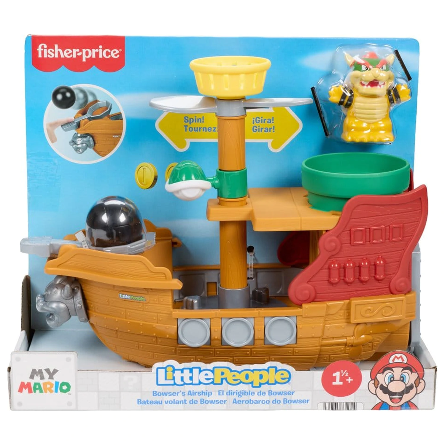 My Mario Little People Playset Bowser's Airship poza produsului