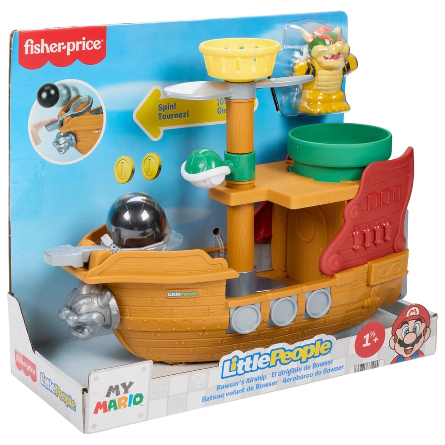My Mario Little People Playset Bowser's Airship poza produsului