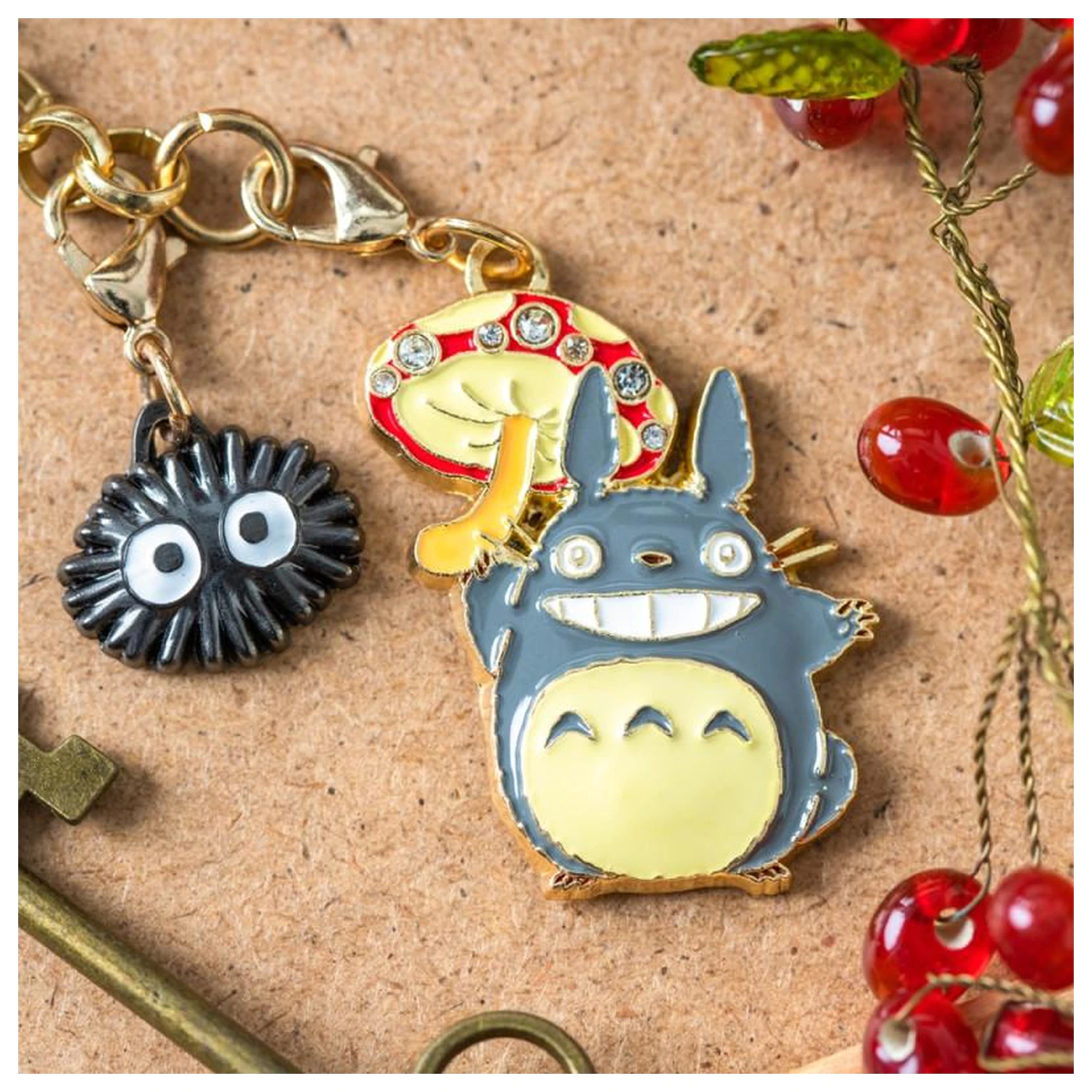 My Neighbor Totoro Grey Totoro & Mushroom Chainette charms poza produsului