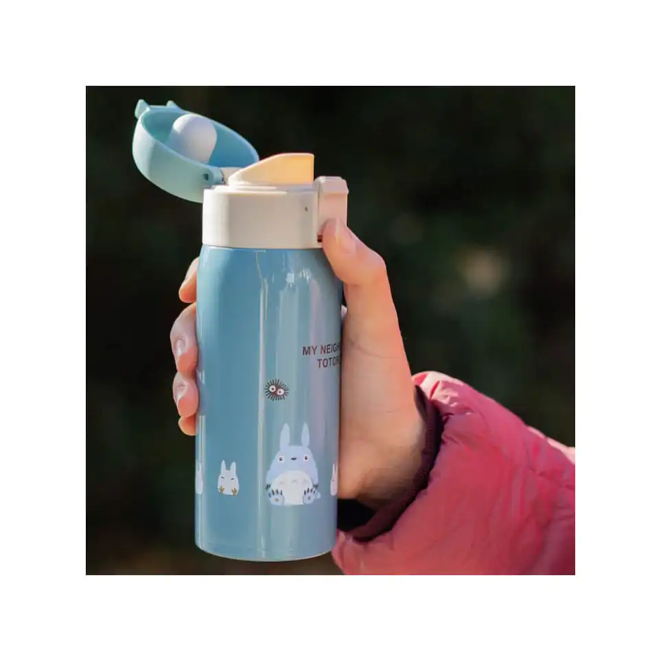My Neighbor Totoro Sticlă pentru Apă One Push Mat Blue 350ml poza produsului