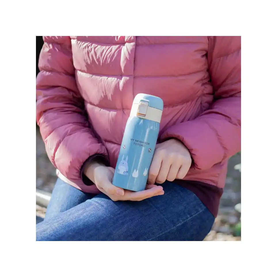 My Neighbor Totoro Sticlă pentru Apă One Push Mat Blue 350ml poza produsului