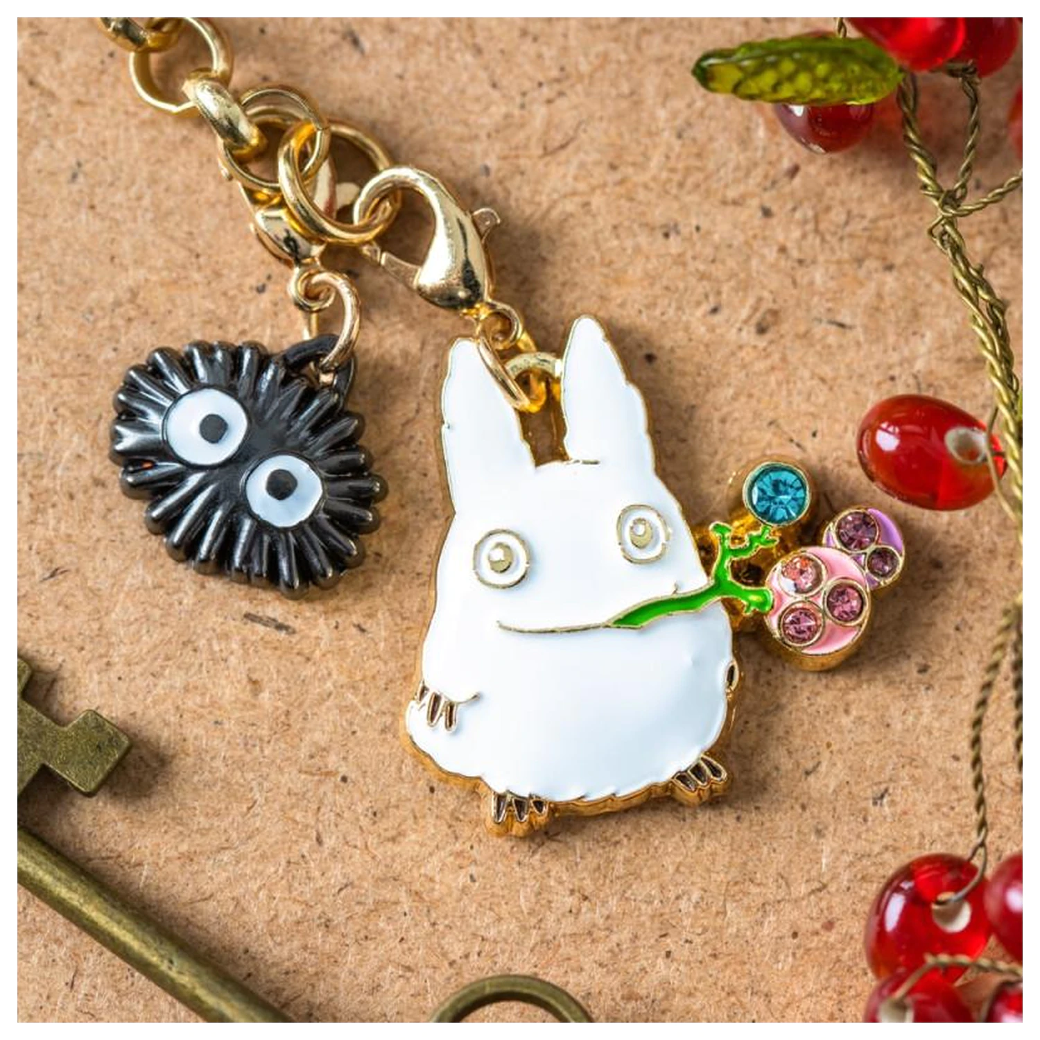 My Neighbor Totoro White Totoro & Fruits Chainette brelocuri tip charms poza produsului