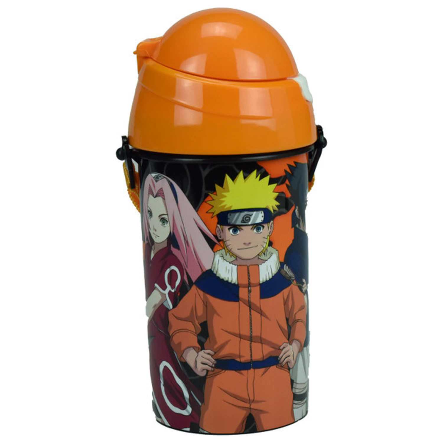 Naruto Fire plastic straw water bottle cu hanger 500 ml poza produsului