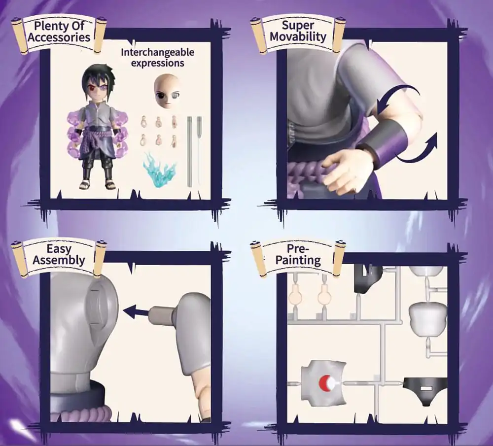 Kit model din plastic Naruto Sasuke Uchiha 12 cm poza produsului