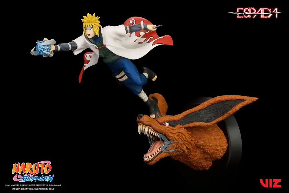 Naruto Shippuden Statuie PVC 1/8 Minato Namikaze Vs Vulpe cu Nouă Cozi 41 cm poza produsului