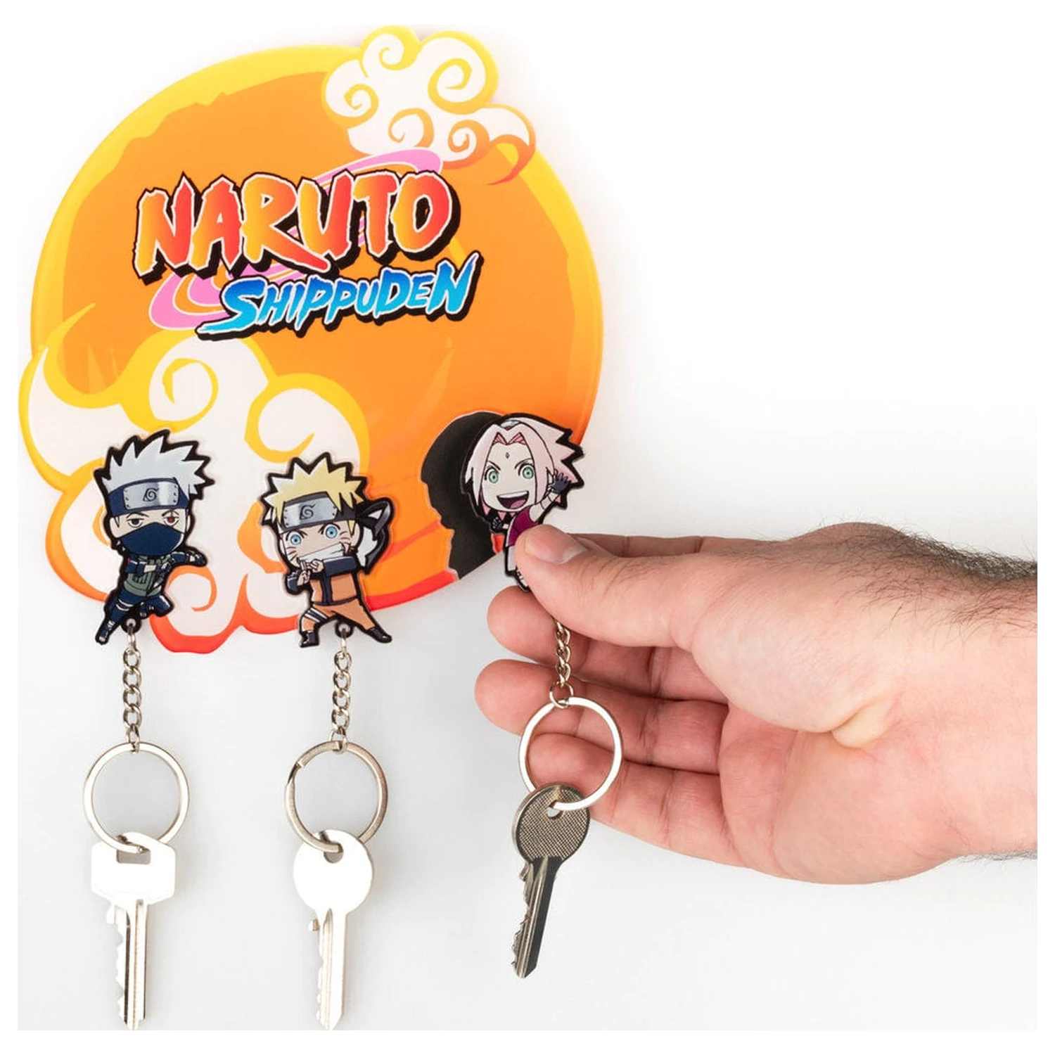Naruto Shippuden suport de perete pentru chei cu 3 brelocuri poza produsului