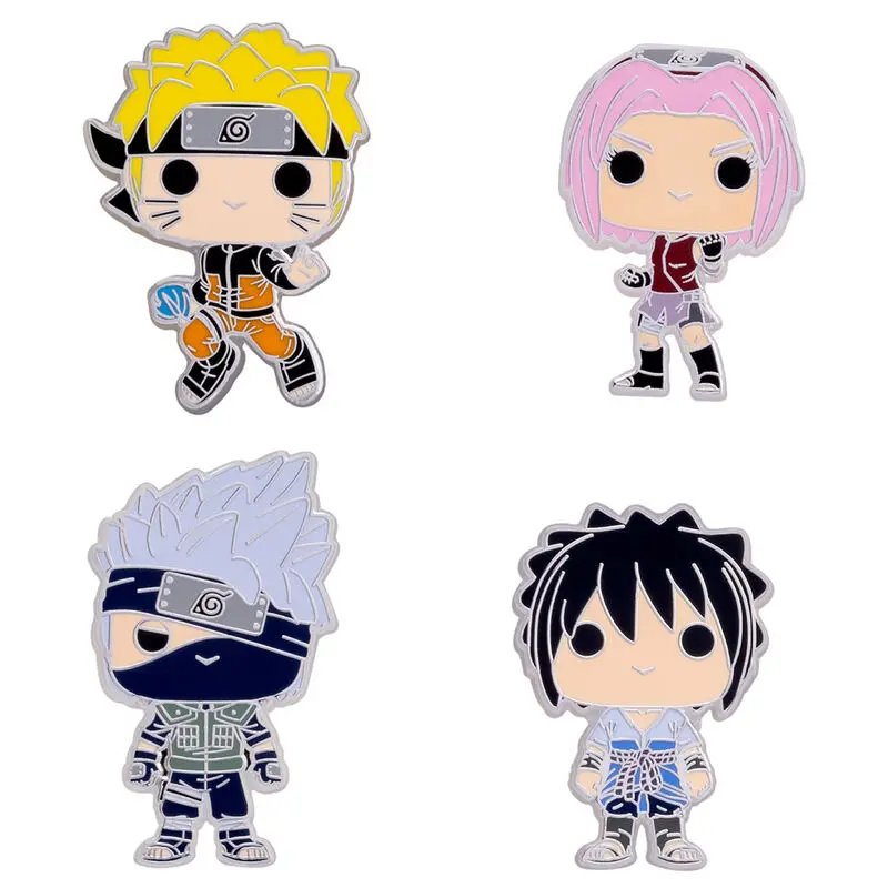 Set de 4 insigne din email Naruto POP! Team 7 4 cm poza produsului