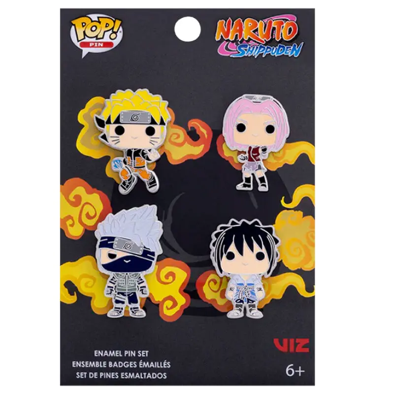 Set de 4 insigne din email Naruto POP! Team 7 4 cm poza produsului