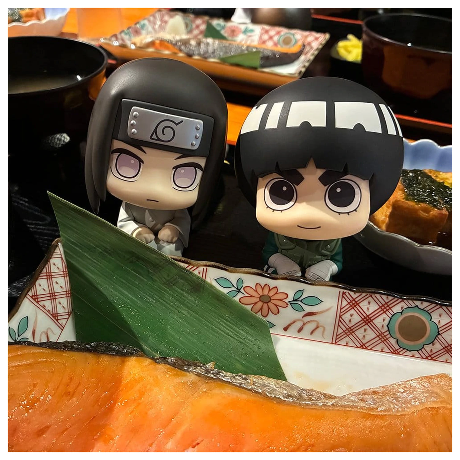 Naruto Shippuden Look Up PVC Figurine Pachet 2 bucati Rock Lee & Neji Hyuga 11 cm (cu cadou) poza produsului