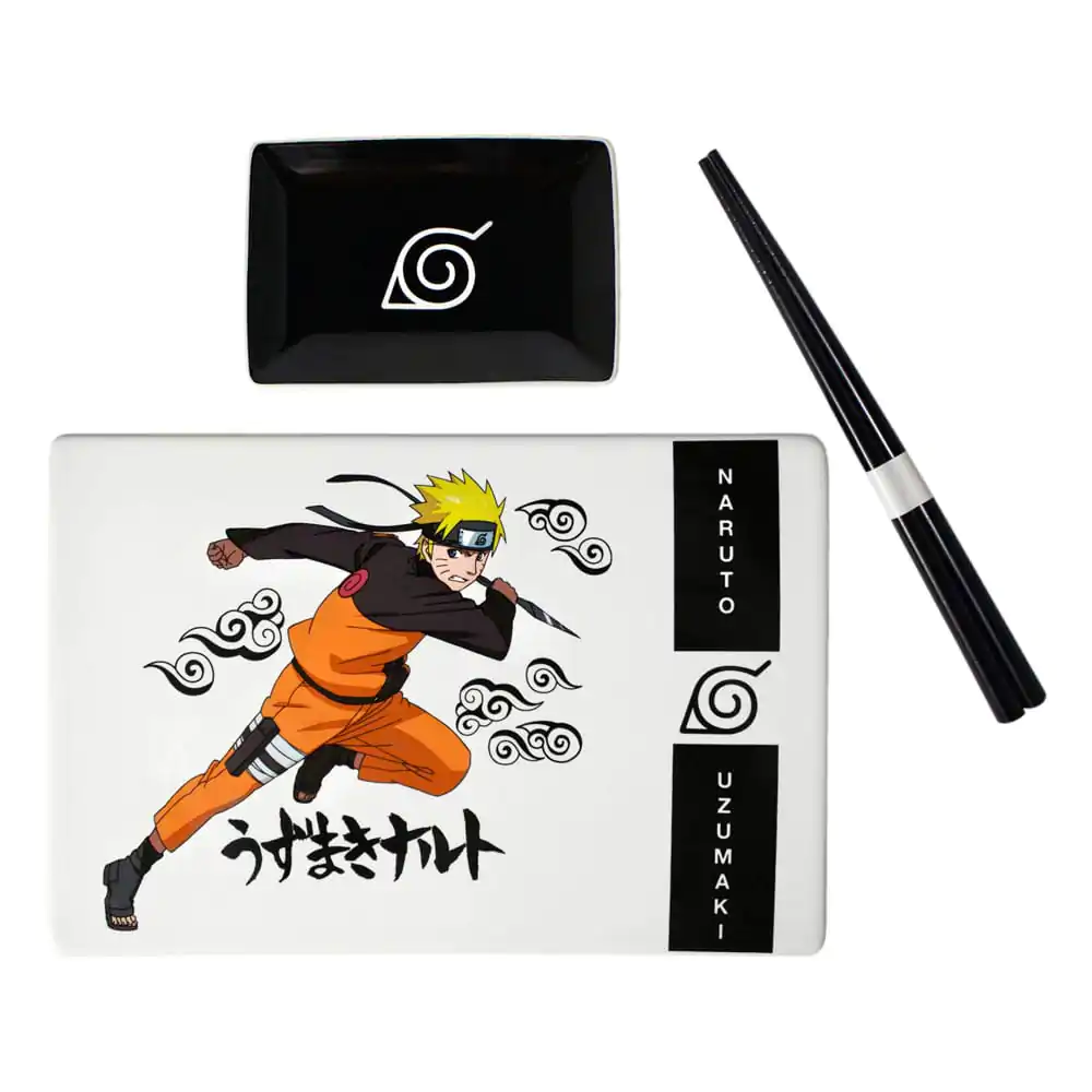 Set ceramic sushi Naruto Shippuden cu bețișoare Naruto Uzumaki poza produsului