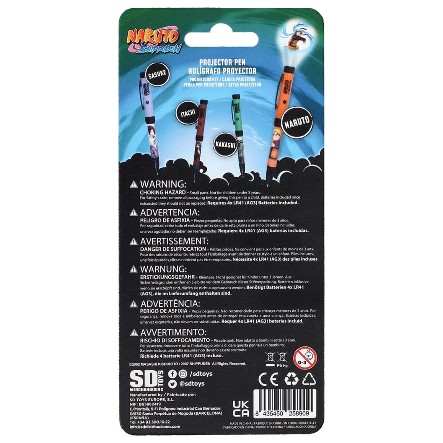 Naruto Shippuden Pen with Light Projector Naruto Stilou cu proiector de lumina Naruto poza produsului