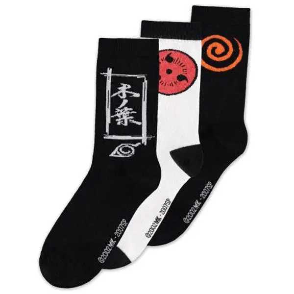 Naruto Shippuden Sasuke Symbol pachet 3 perechi șosete poza produsului