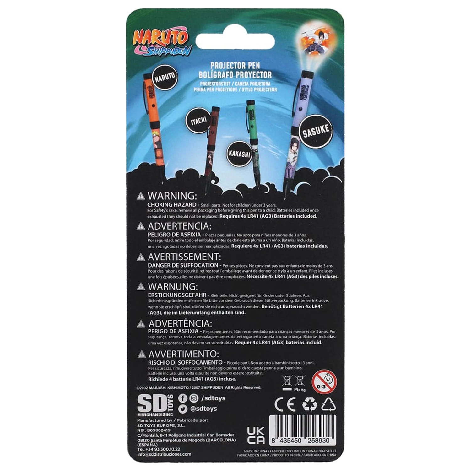 Naruto Shippuden Stilou cu proiector de lumina Sasuke poza produsului