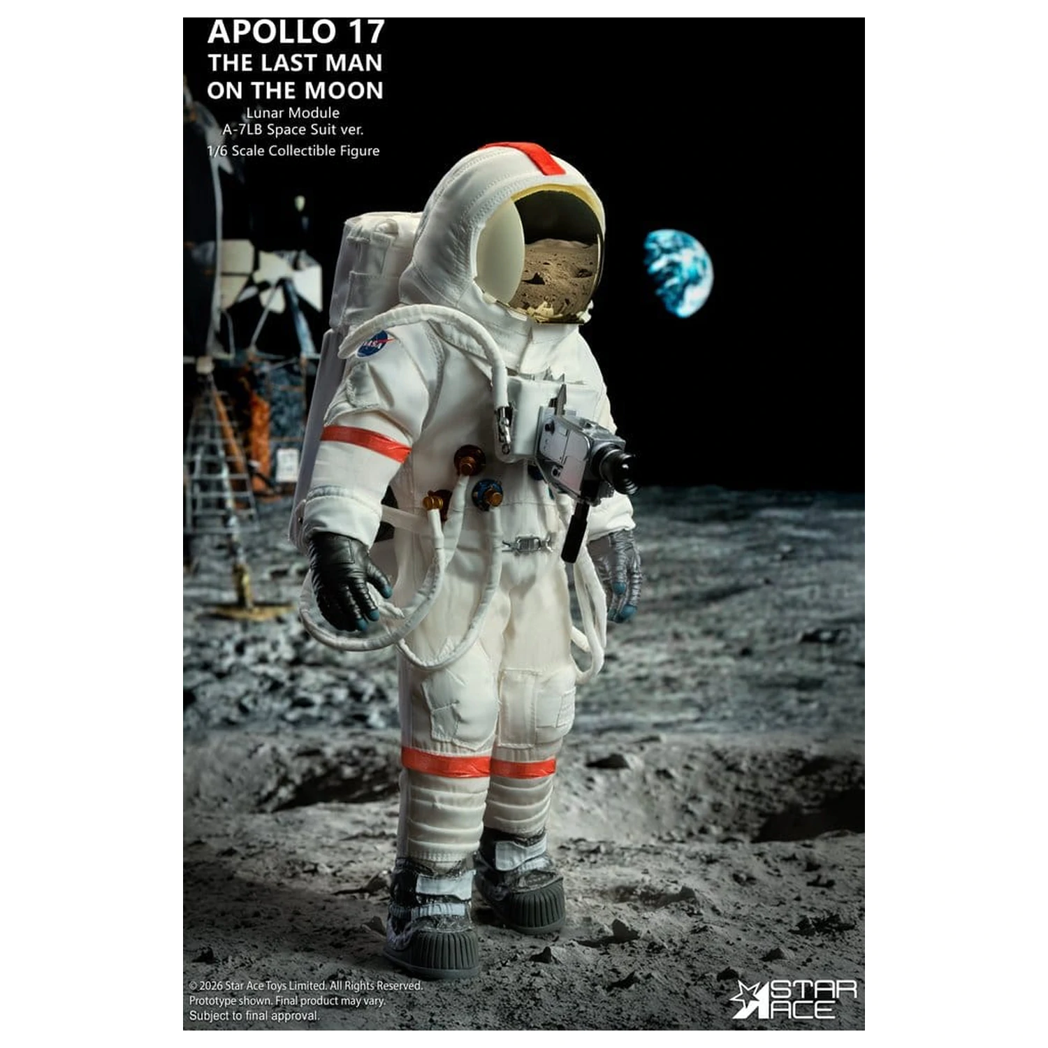 NASA Apollo 17 Action Figure 1/6 The Last Man on the Moon 30 cm poza produsului
