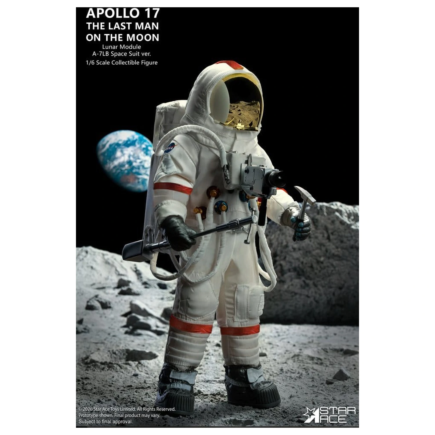 NASA Apollo 17 Action Figure 1/6 The Last Man on the Moon 30 cm poza produsului
