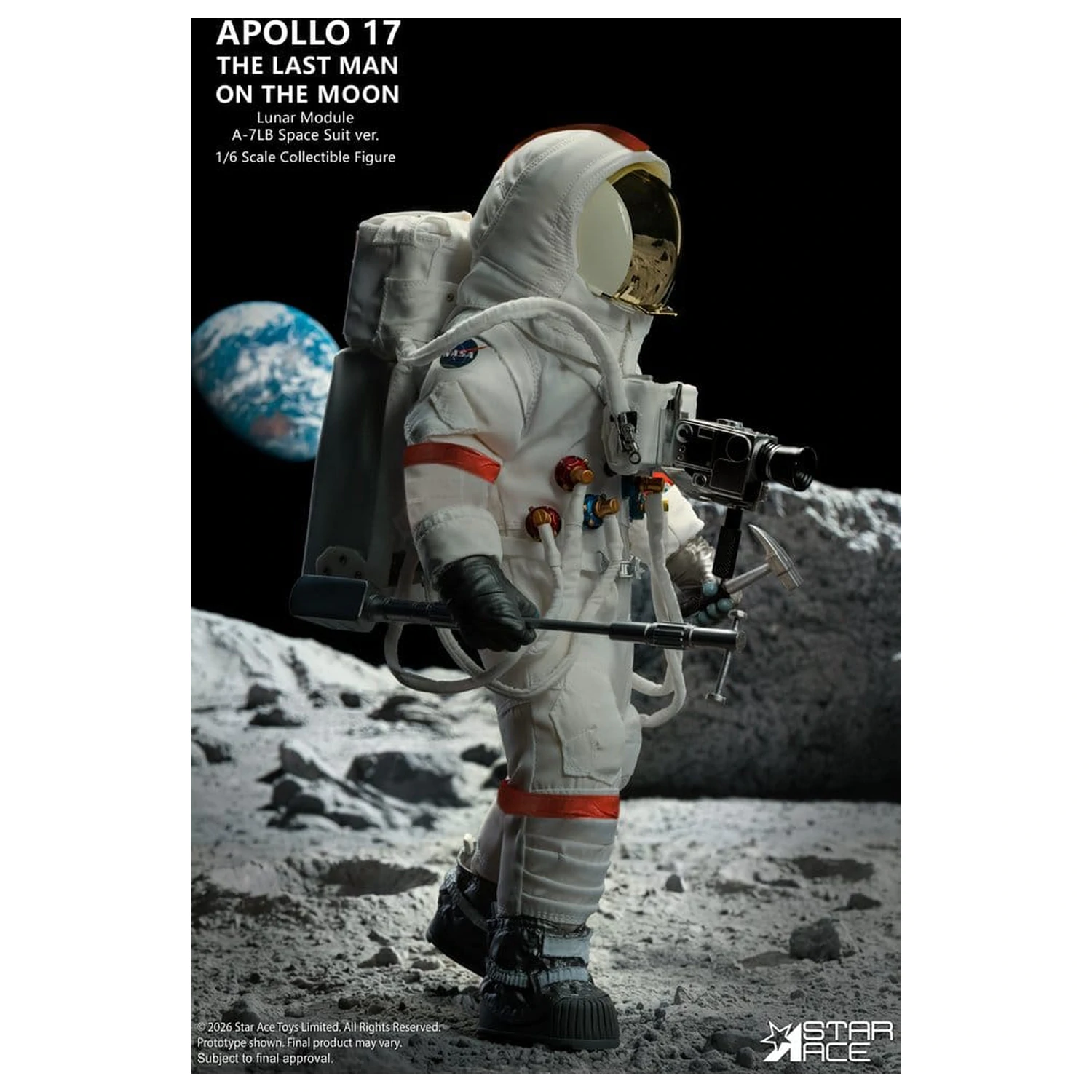 NASA Apollo 17 Action Figure 1/6 The Last Man on the Moon 30 cm poza produsului