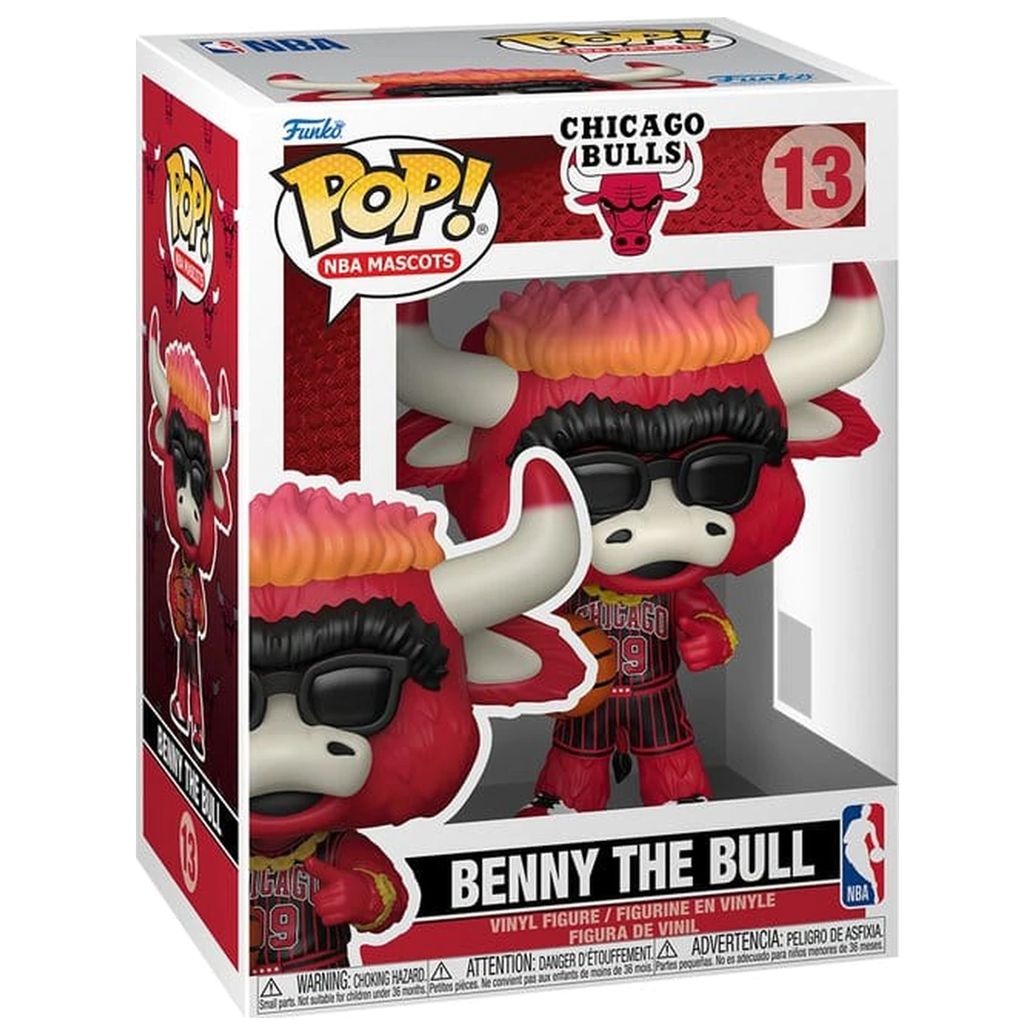 NBA Funko POP! Basketball Figurina de vinil Mascote: Bulls- Benny The Bull 9 cm poza produsului