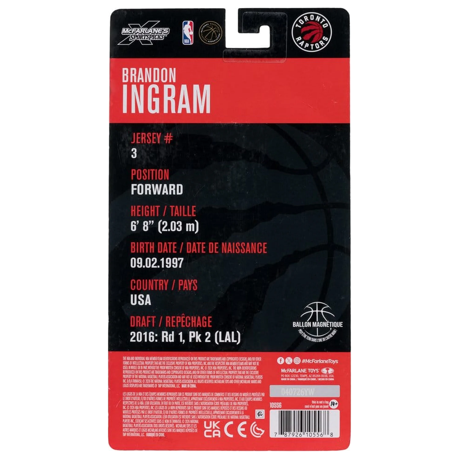 NBA SportsPicks figurina de acțiune Brandon Ingram (Toronto Raptors) 16 cm poza produsului