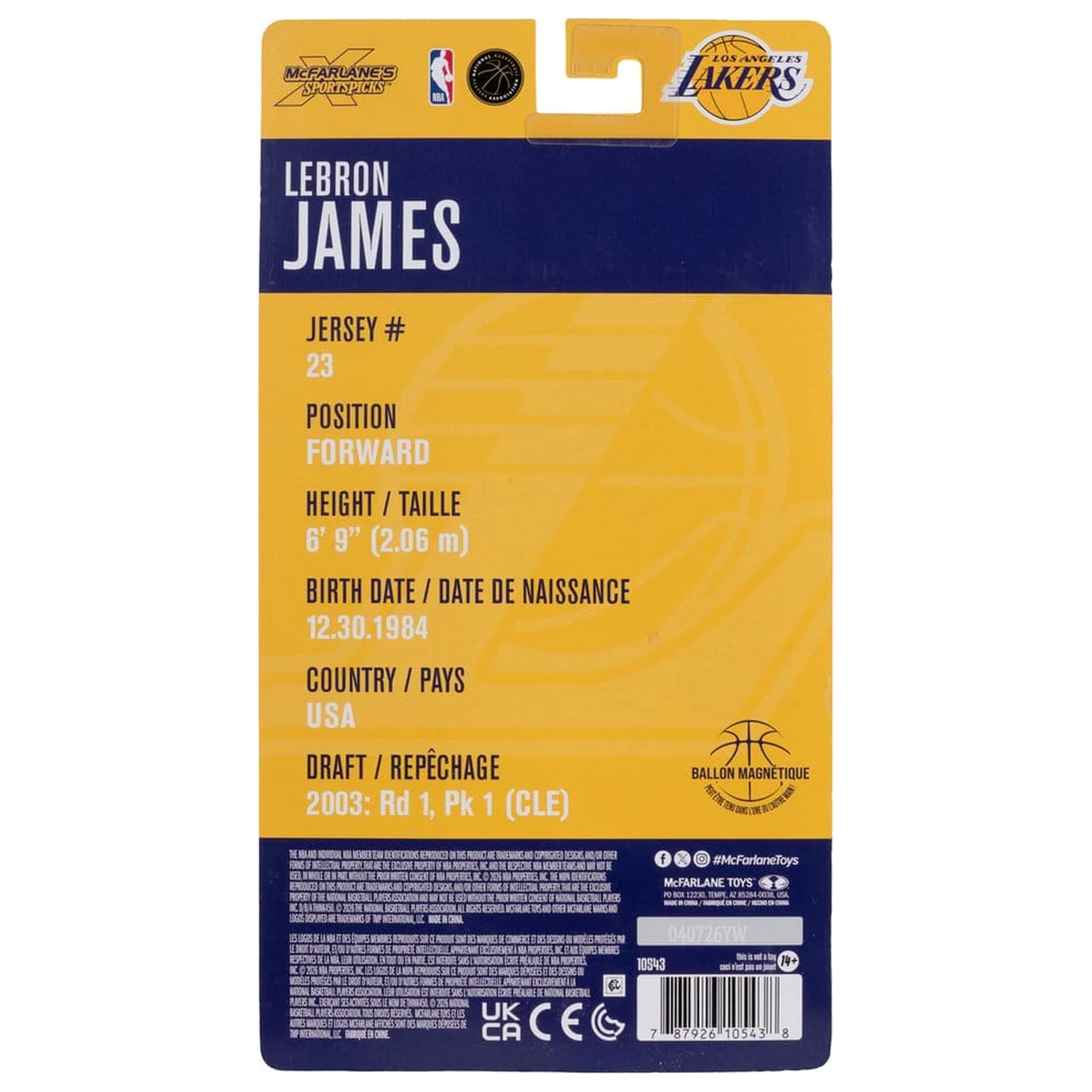 NBA SportsPicks Action Figure Lebron James (Los Angeles Lakers) 16 cm poza produsului