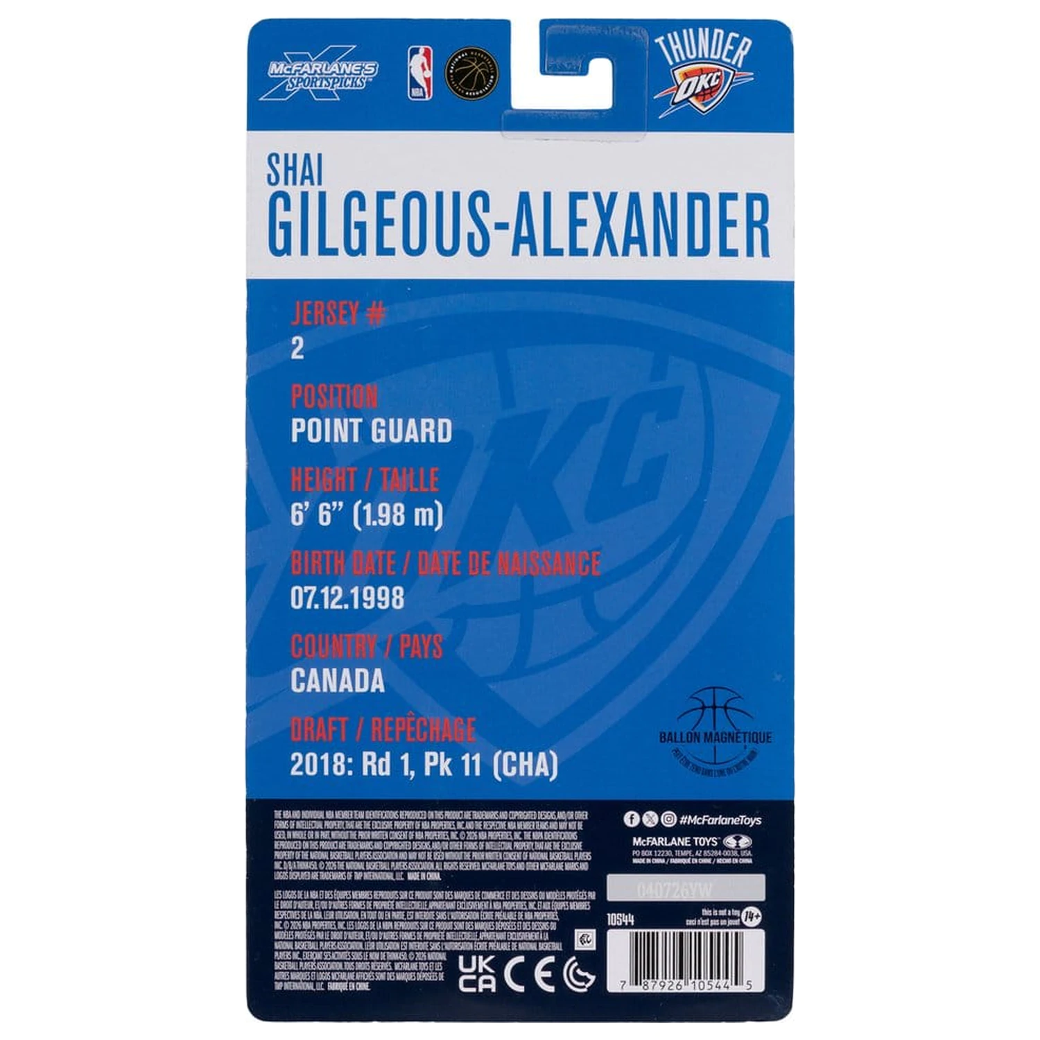 NBA SportsPicks figurina de actiune Shai Gilgeous-Alexander (Oklahoma City Thunder) 16 cm poza produsului