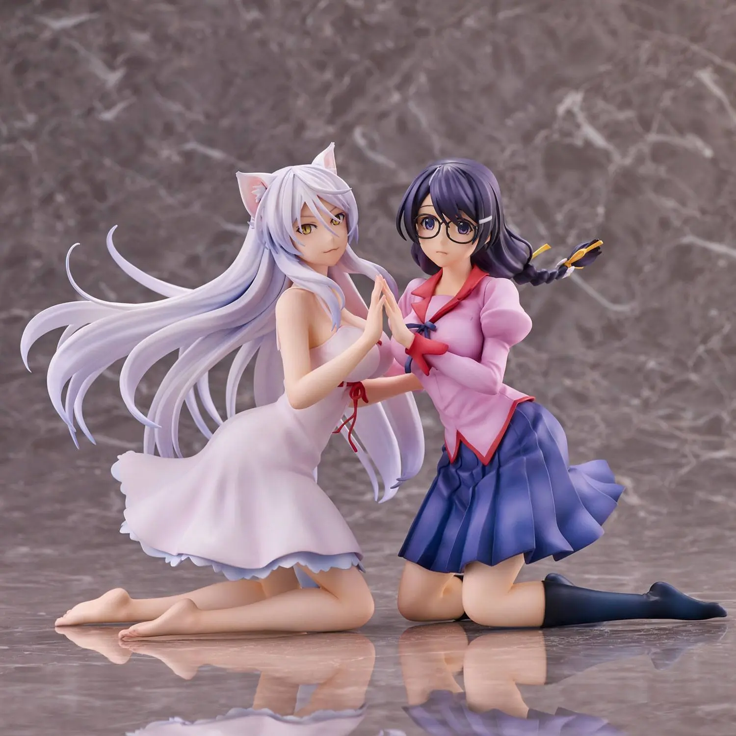 Nekomonogatari Monogatari Series Statui PVC Tsubasa Hanekawa Set (re-run) 19 cm poza produsului