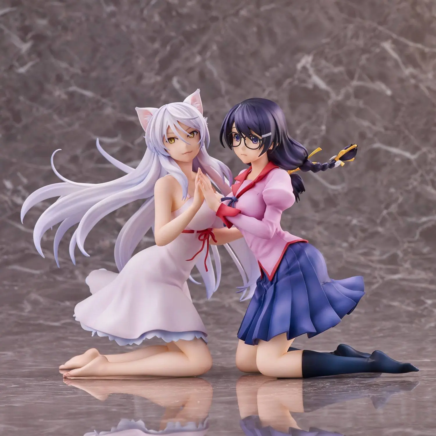 Nekomonogatari Monogatari Series Statui PVC Tsubasa Hanekawa Set (re-run) 19 cm poza produsului