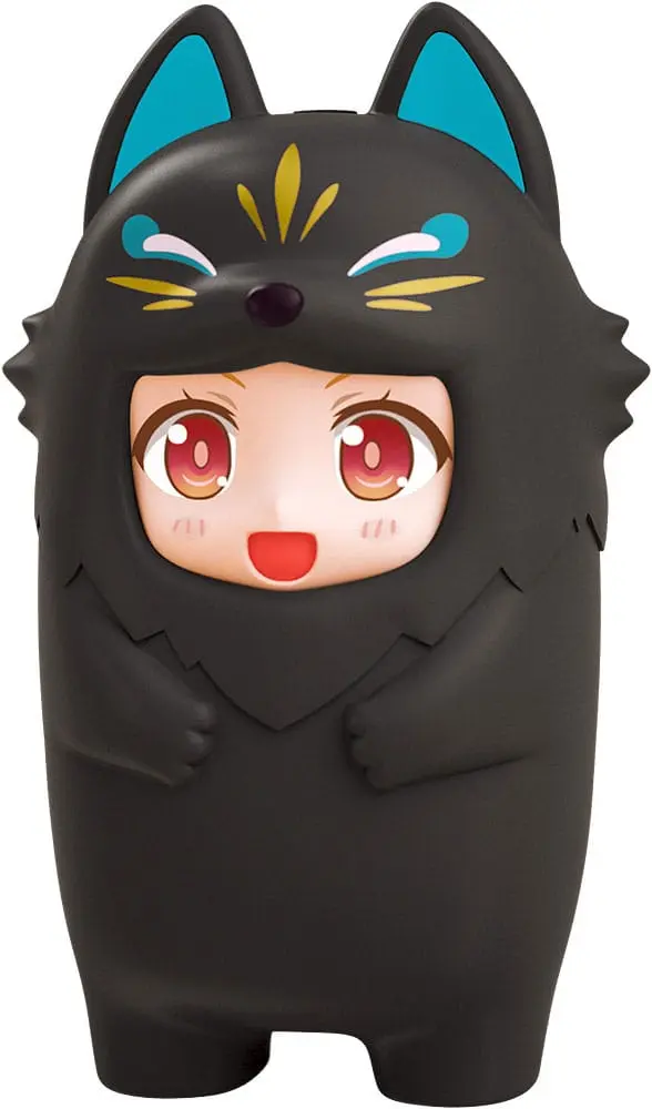 Nendoroid More Carcasă Piese Fețe Kigurumi pentru Figurine Nendoroid Kitsune Negru 10 cm poza produsului