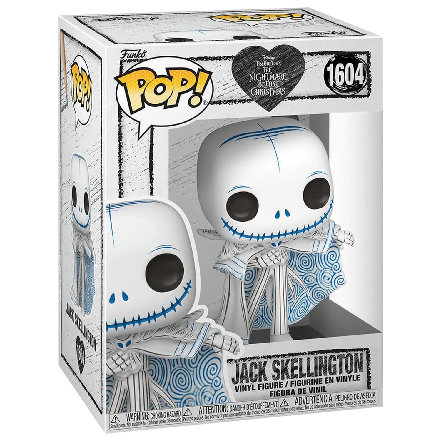 Figurina din vinil Nightmare before Christmas Funko POP! Disney Valentine's Day 2027 Jack(Sketched) 9 cm poza produsului
