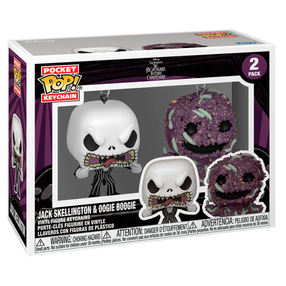Nightmare Before Christmas Funko POP! Vinyl Breloc Pachet de 2 Jack/Oogie 4 cm poza produsului
