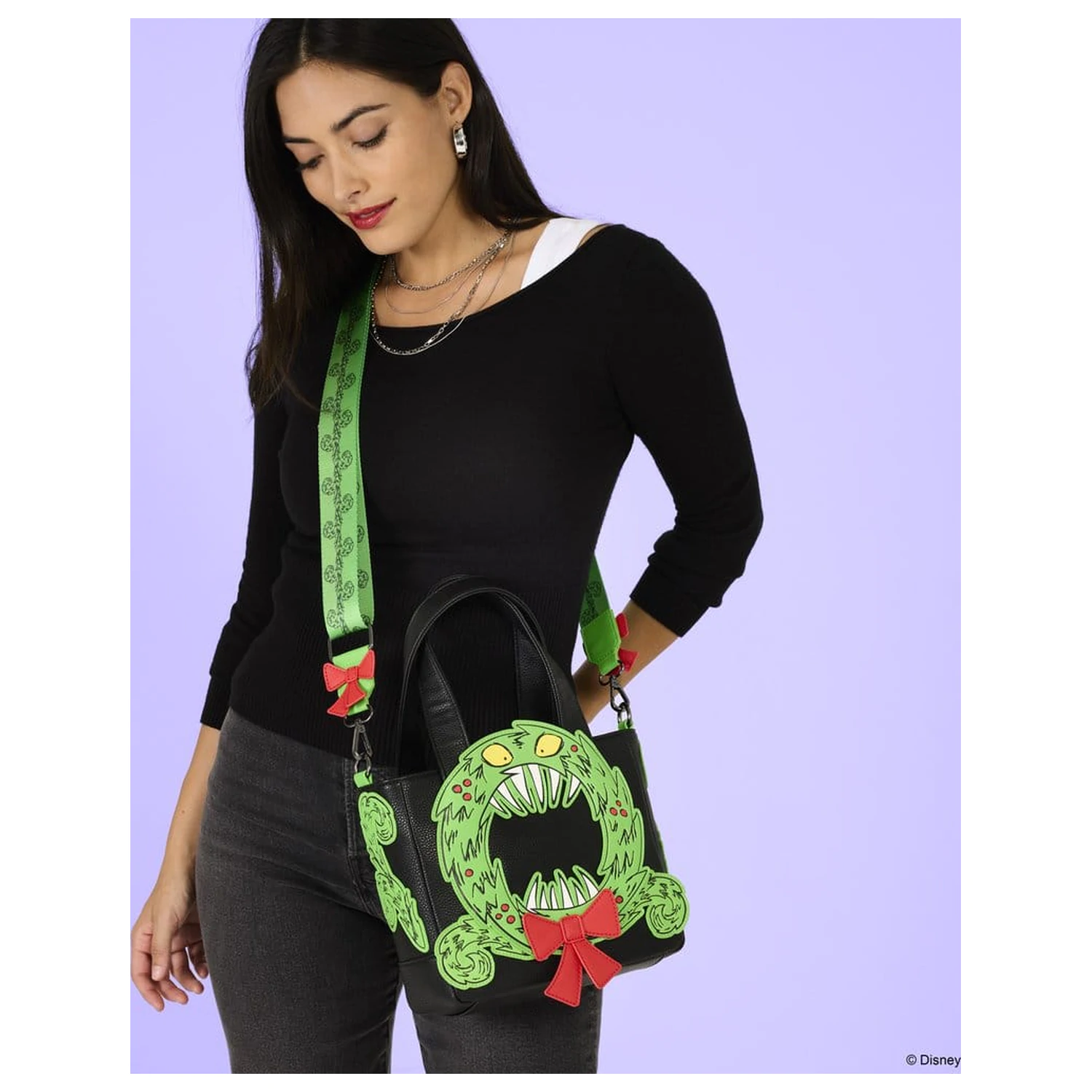Geanta Crossbody Nightmare before Christmas by Loungefly Man-Eating Wreath poza produsului