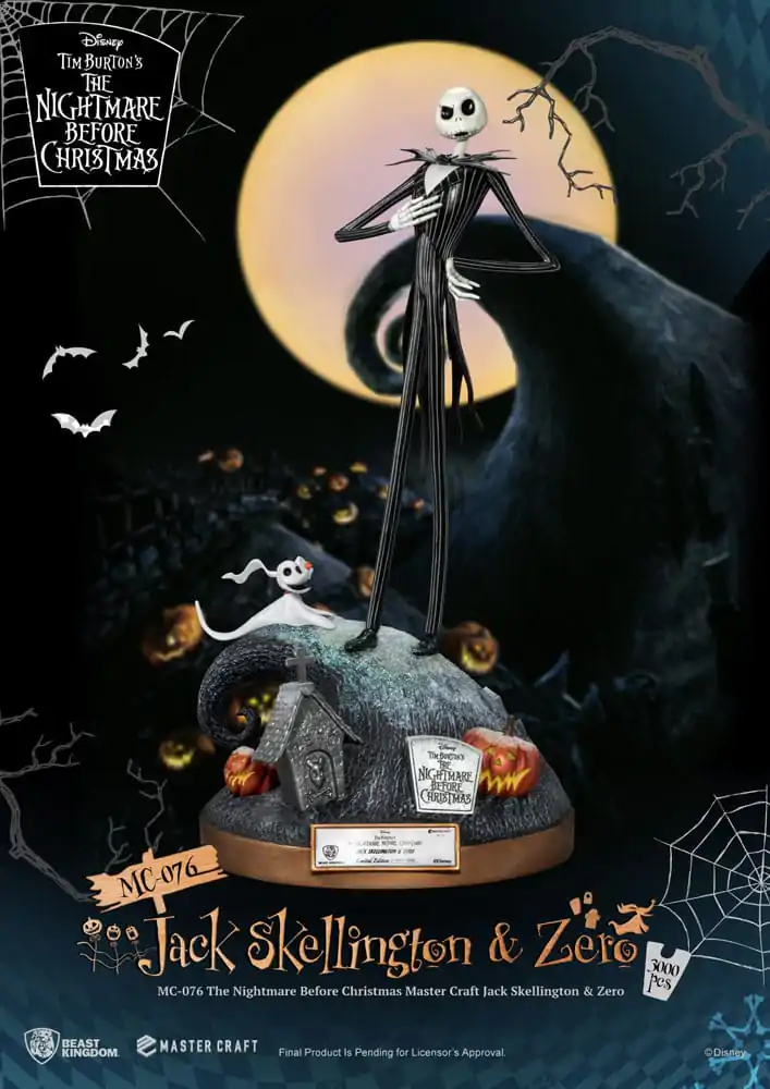 Nightmare before Christmas Master Craft Statuie Jack Skellington & Zero 39 cm poza produsului