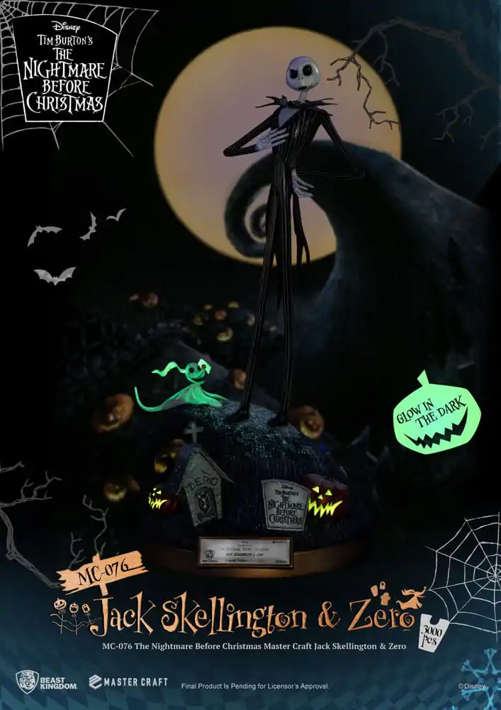 Nightmare before Christmas Master Craft Statuie Jack Skellington & Zero 39 cm poza produsului