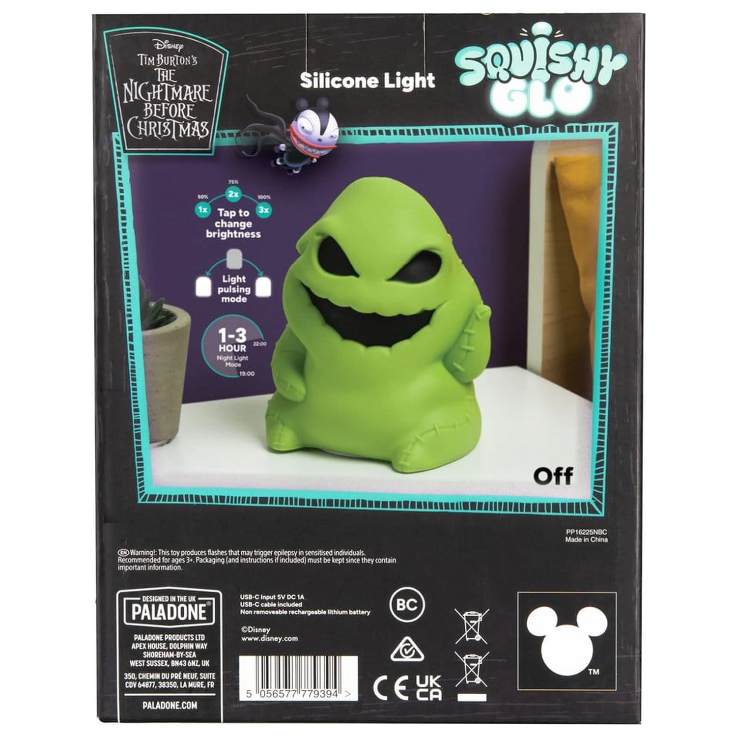 Nightmare Before Christmas SquishyGlo Silicon Light Oogie Boogie 16 cm poza produsului