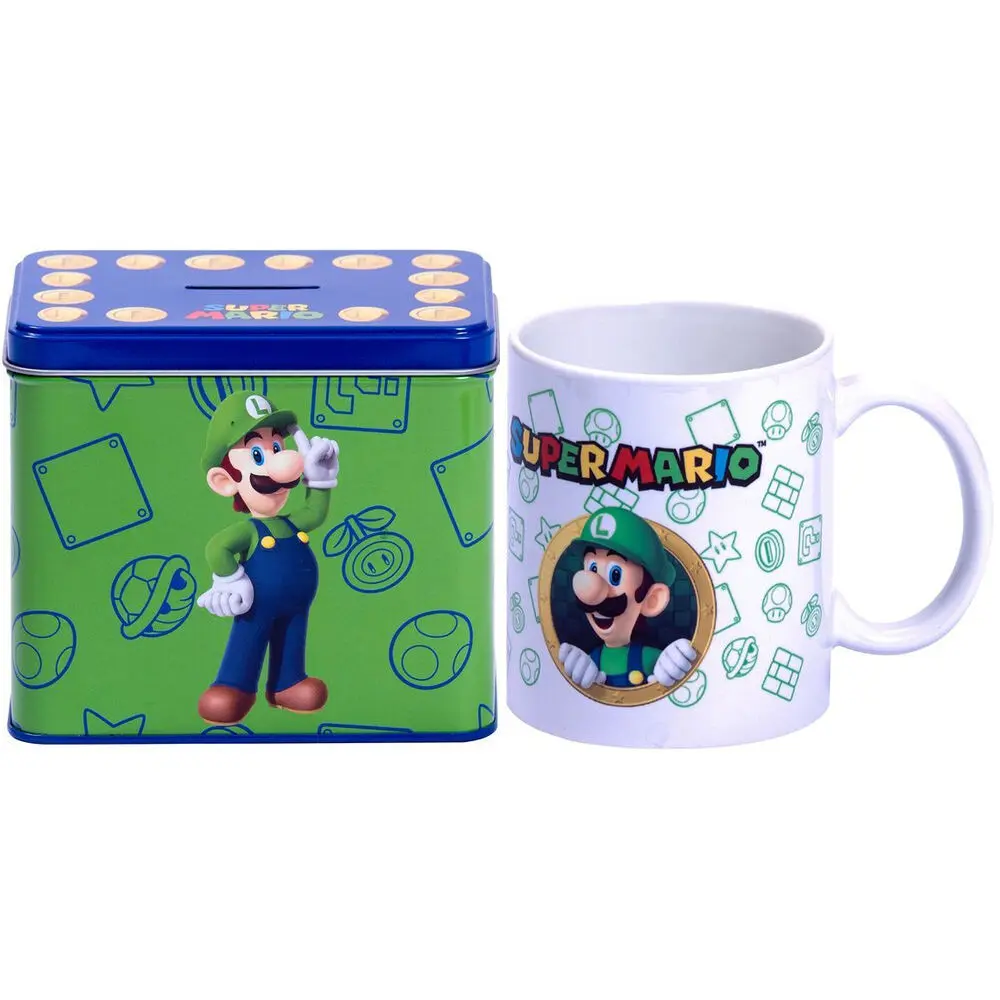 Nintendo Super Mario Bros Luigi Cană + Set Pușculiță poza produsului