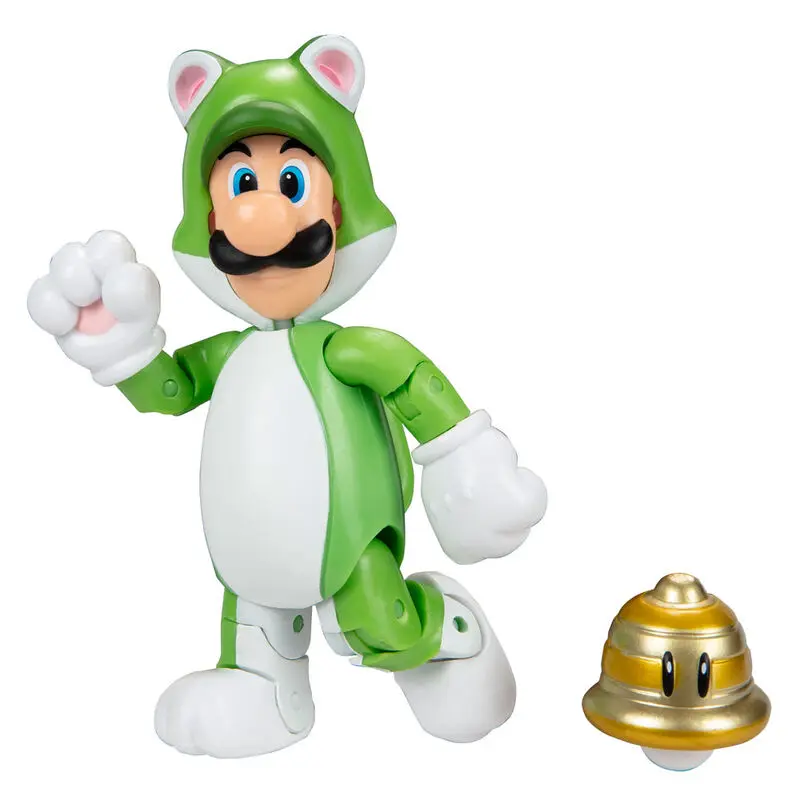 Figurină Nintendo Super Mario Cat Luigi 10cm poza produsului