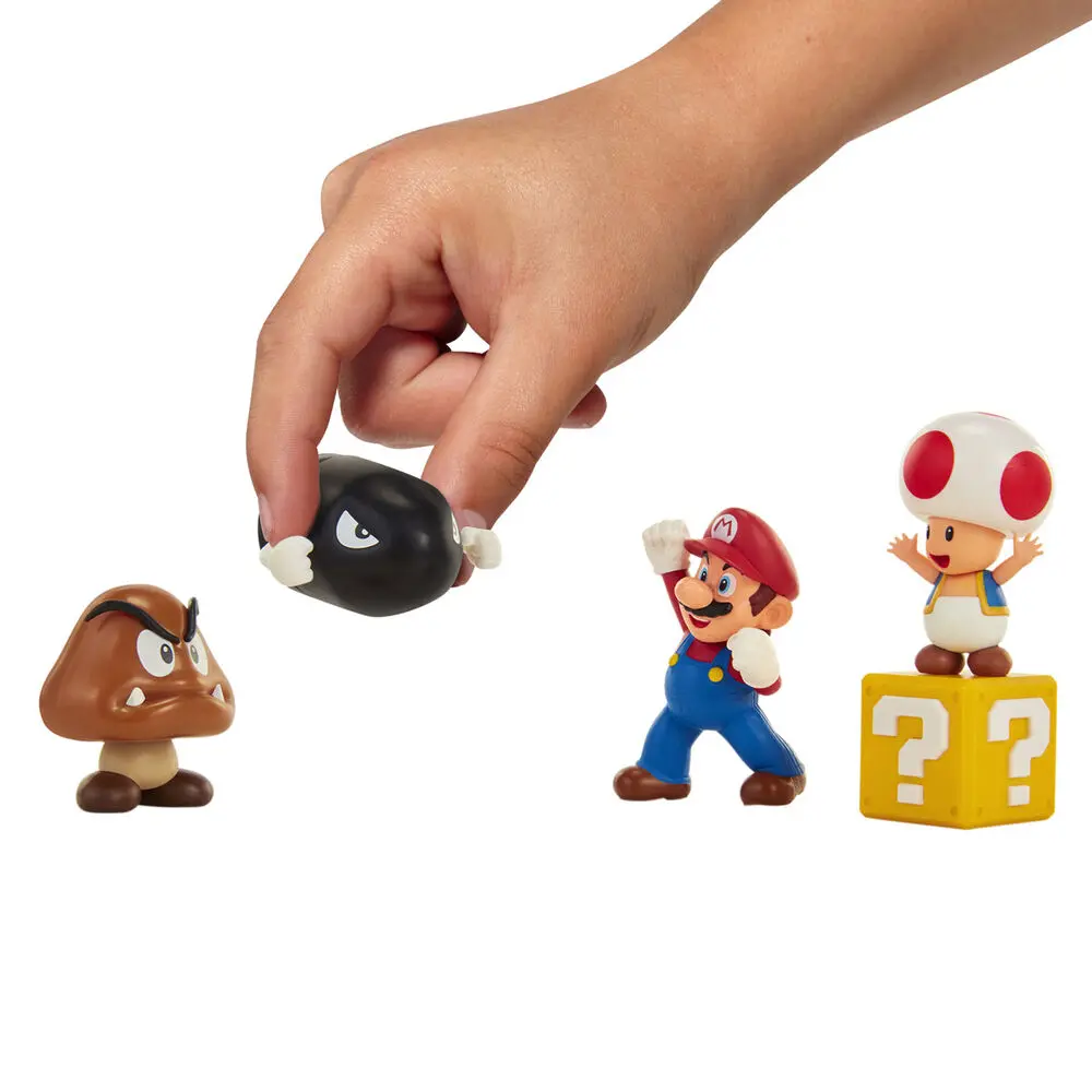 Set 5 Mini Figurine World of Nintendo New Super Mario Bros. U Acorn Plains 6 cm poza produsului