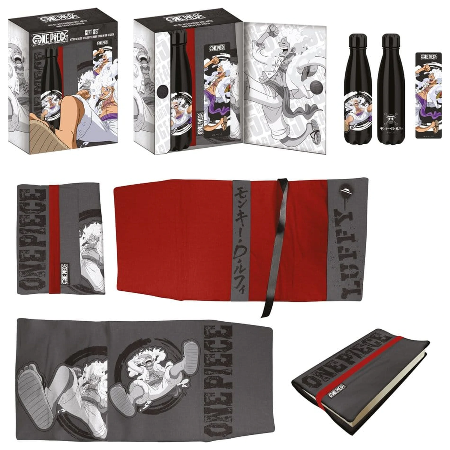One Piece Sticla de Otel, Autocolant, Set Cadou Husa de Carte Luffy poza produsului
