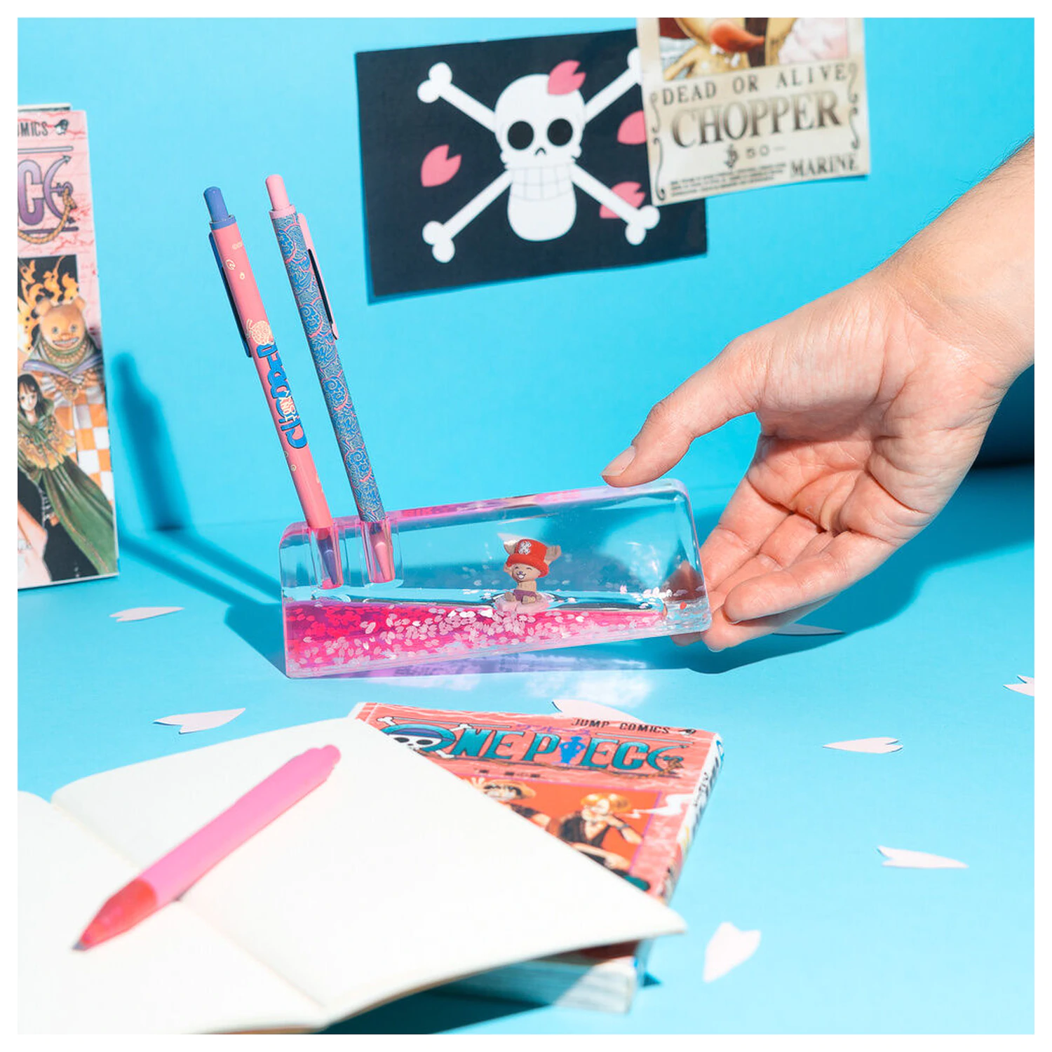 One Piece Chopper set de creioane, pixuri si suport acrilic poza produsului