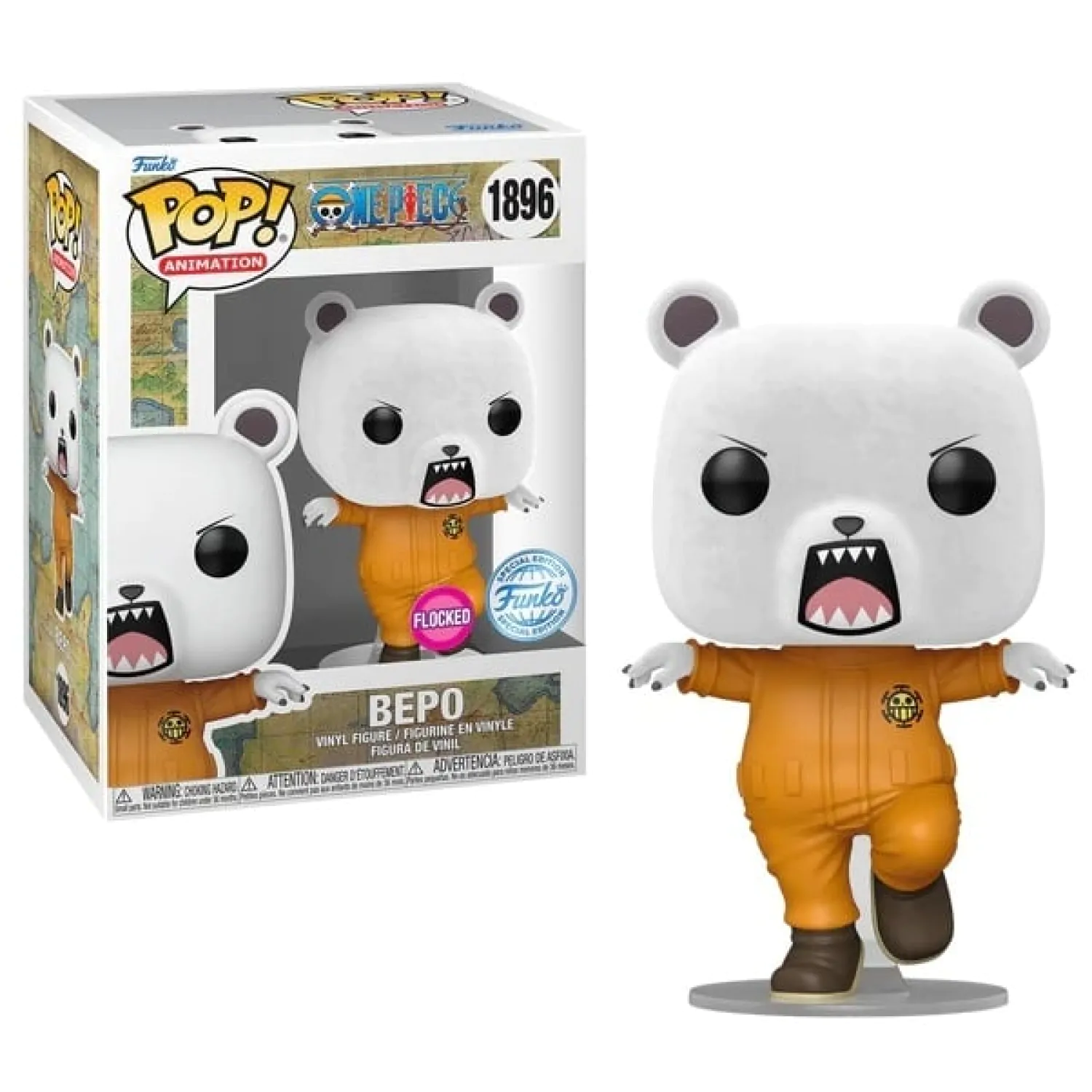 One Piece Funko POP! Animation figurina de vinil Bepo (Flocked) Exclusive 9 cm poza produsului