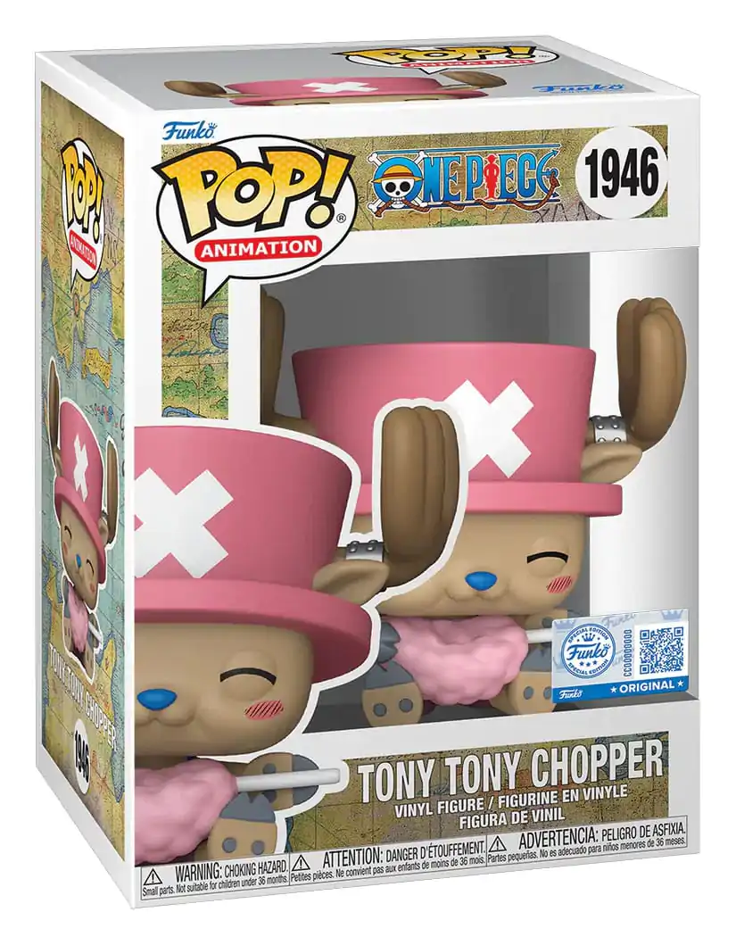 One Piece Funko POP! Movies Figurină de vinil Tony Tony Chopper with Cotton Candy 9 cm poza produsului
