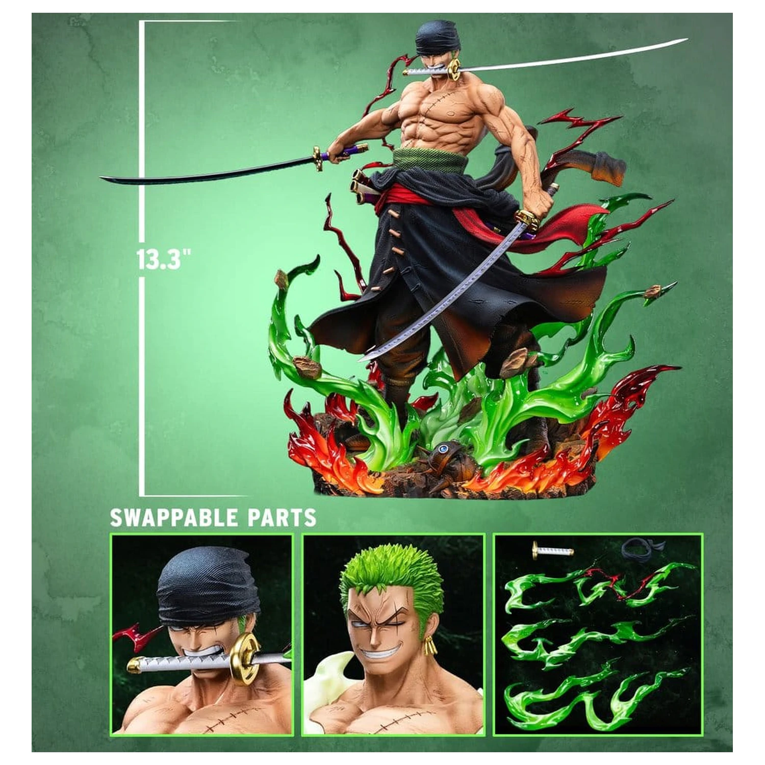 One Piece Legendary Straw Hat Crew Series Statuie Roronoa Zoro (Premium Version) 34 cm poza produsului