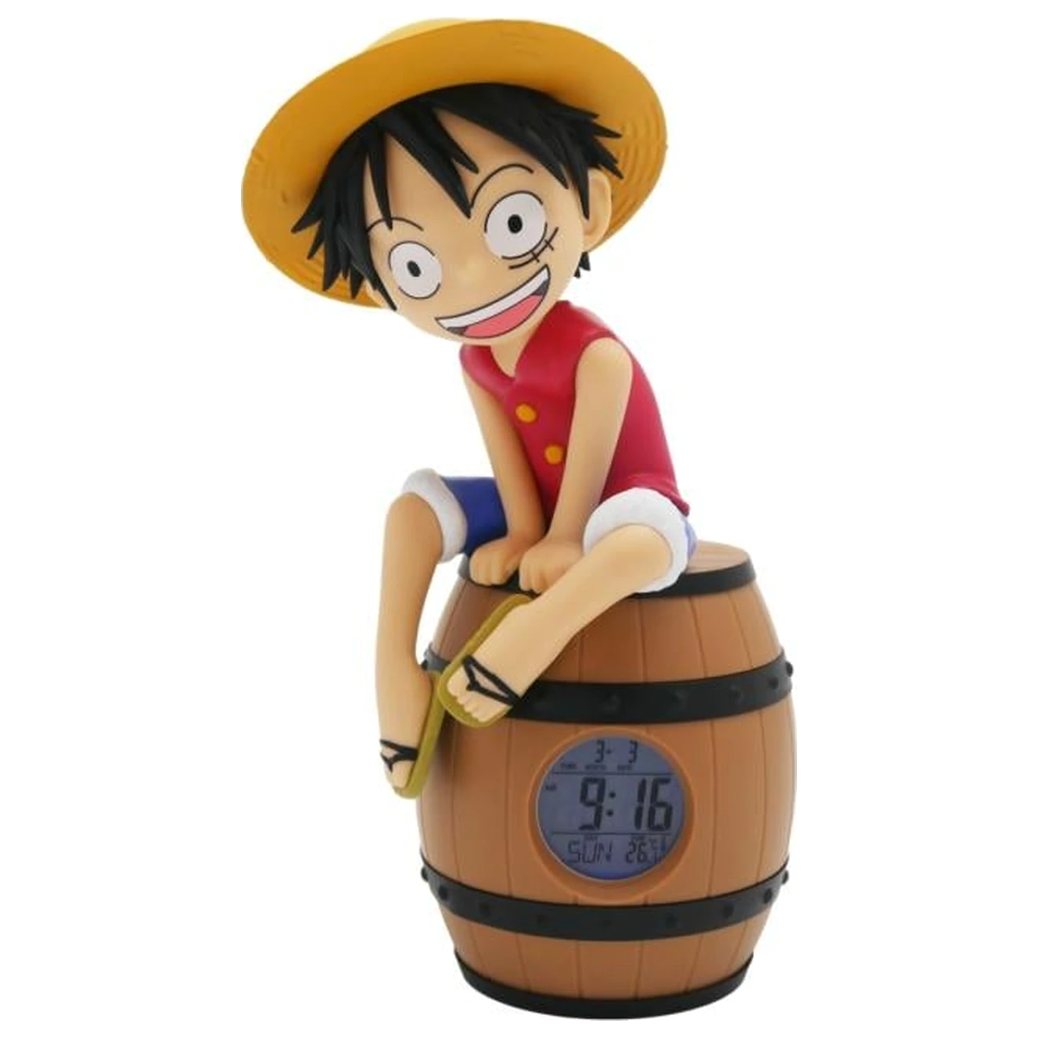 ONE PIECE Luffy on a Barrel LED Light-Up Ceas deșteptător 28 cm poza produsului