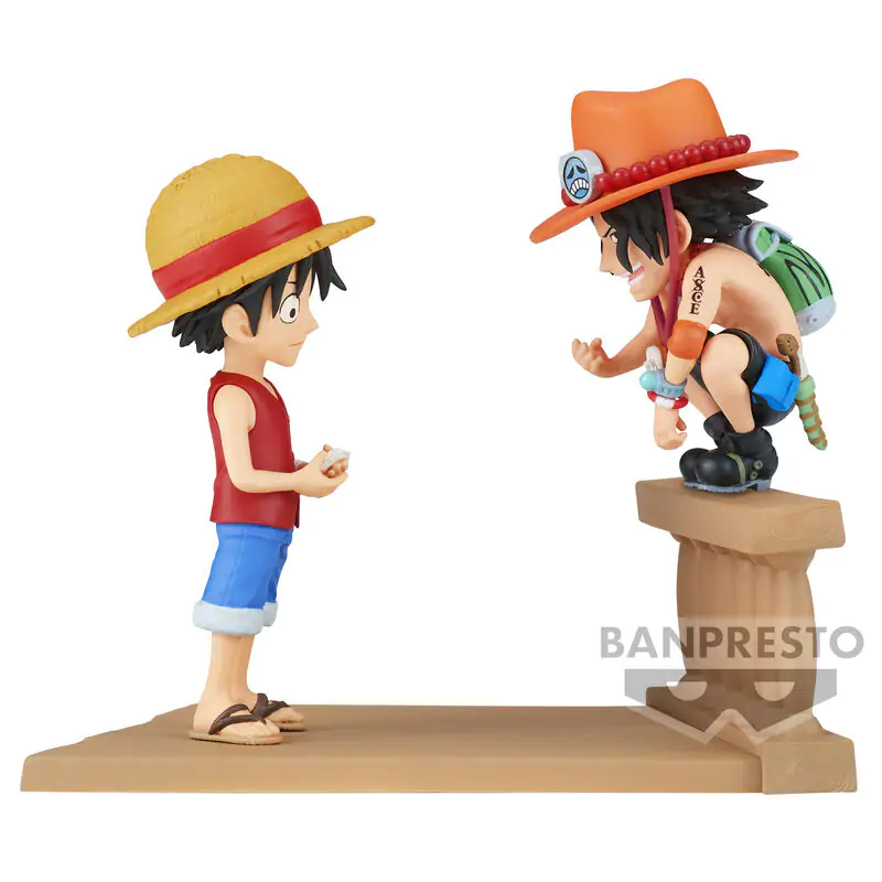 Figurină One Piece Monkey D Luffy & Portgas D Ace World Collectable Log Stories 8cm poza produsului