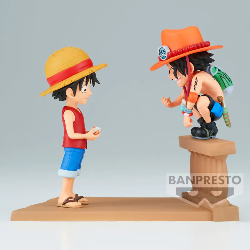 Figurină One Piece Monkey D Luffy & Portgas D Ace World Collectable Log Stories 8cm poza produsului