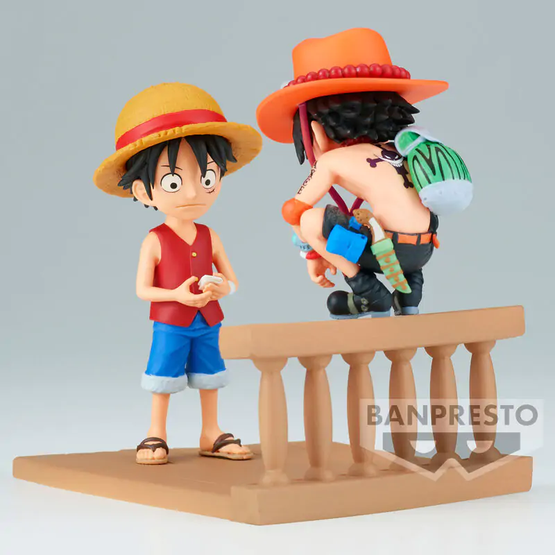 Figurină One Piece Monkey D Luffy & Portgas D Ace World Collectable Log Stories 8cm poza produsului