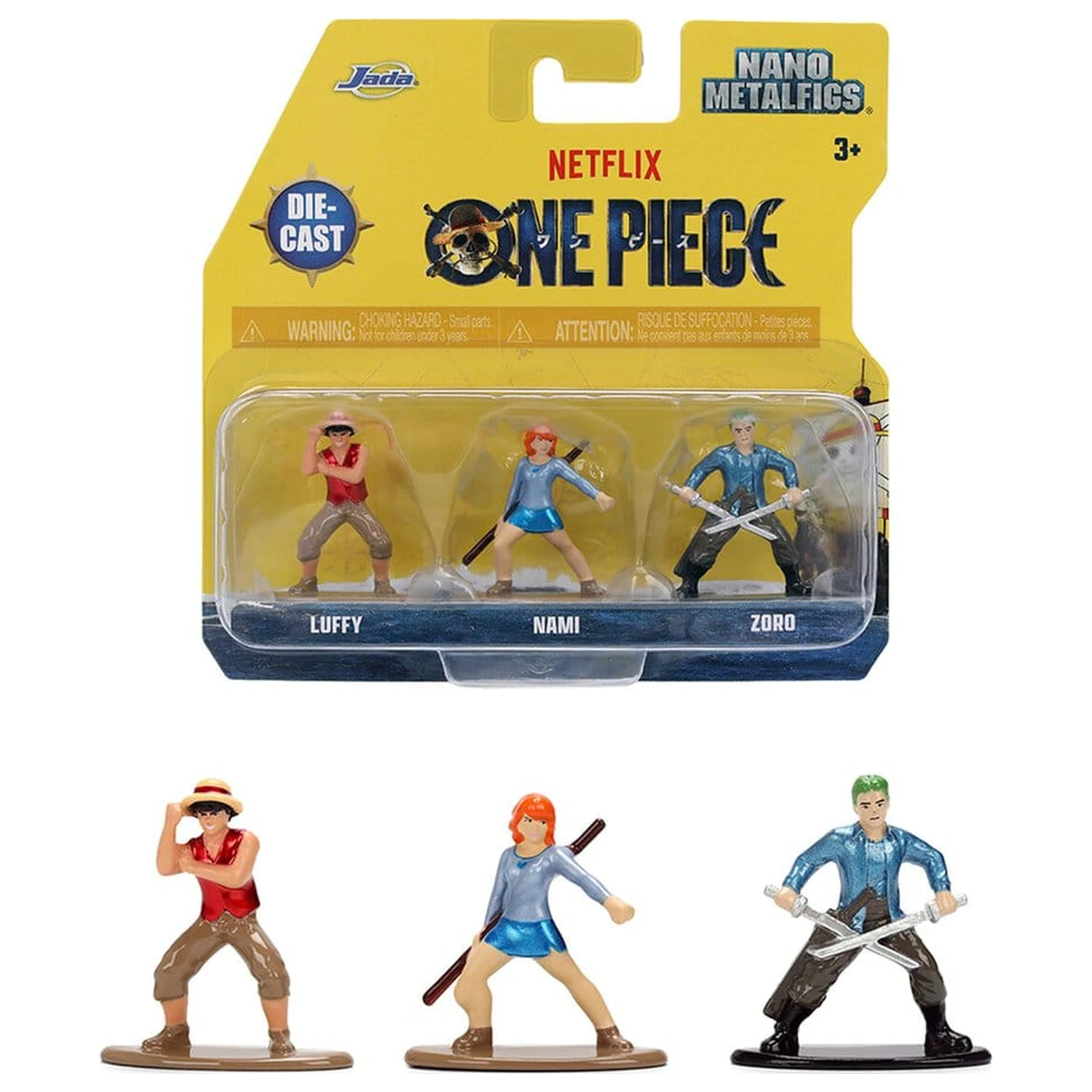 One Piece Nano Metalfigs Mini Figurine Set de 3 bucati poza produsului