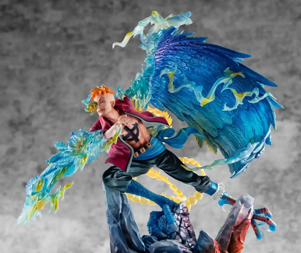 Statuie PVC One Piece P.O.P MAS Maximum Marco the Phoenix Liderul grupului 1 al Piraților Barbă Albă 32 cm poza produsului