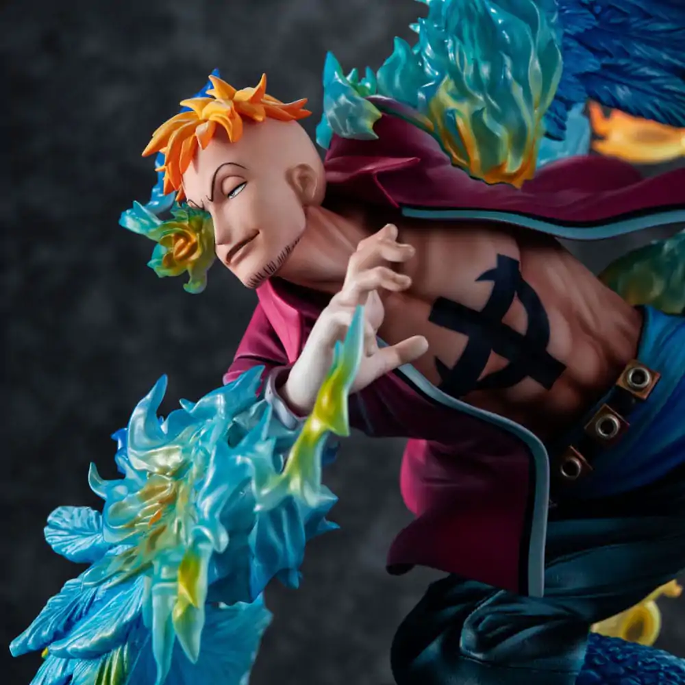 Statuie PVC One Piece P.O.P MAS Maximum Marco the Phoenix Liderul grupului 1 al Piraților Barbă Albă 32 cm poza produsului